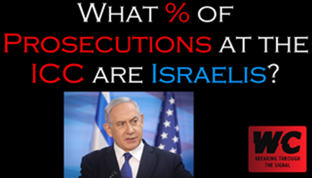 What % of Prosecutions at the ICC are Israelis?